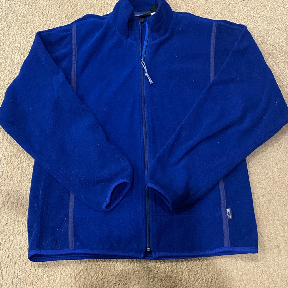 Patagonia men’s medium zip up fleece jacket sweatshirt indigo blue